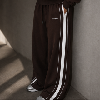 Pre-Sale: Wide Leg Swoop Trackpant - Chocolate