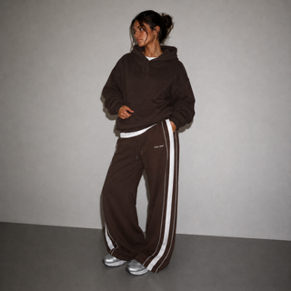 Pre-Sale: Wide Leg Swoop Trackpant - Chocolate