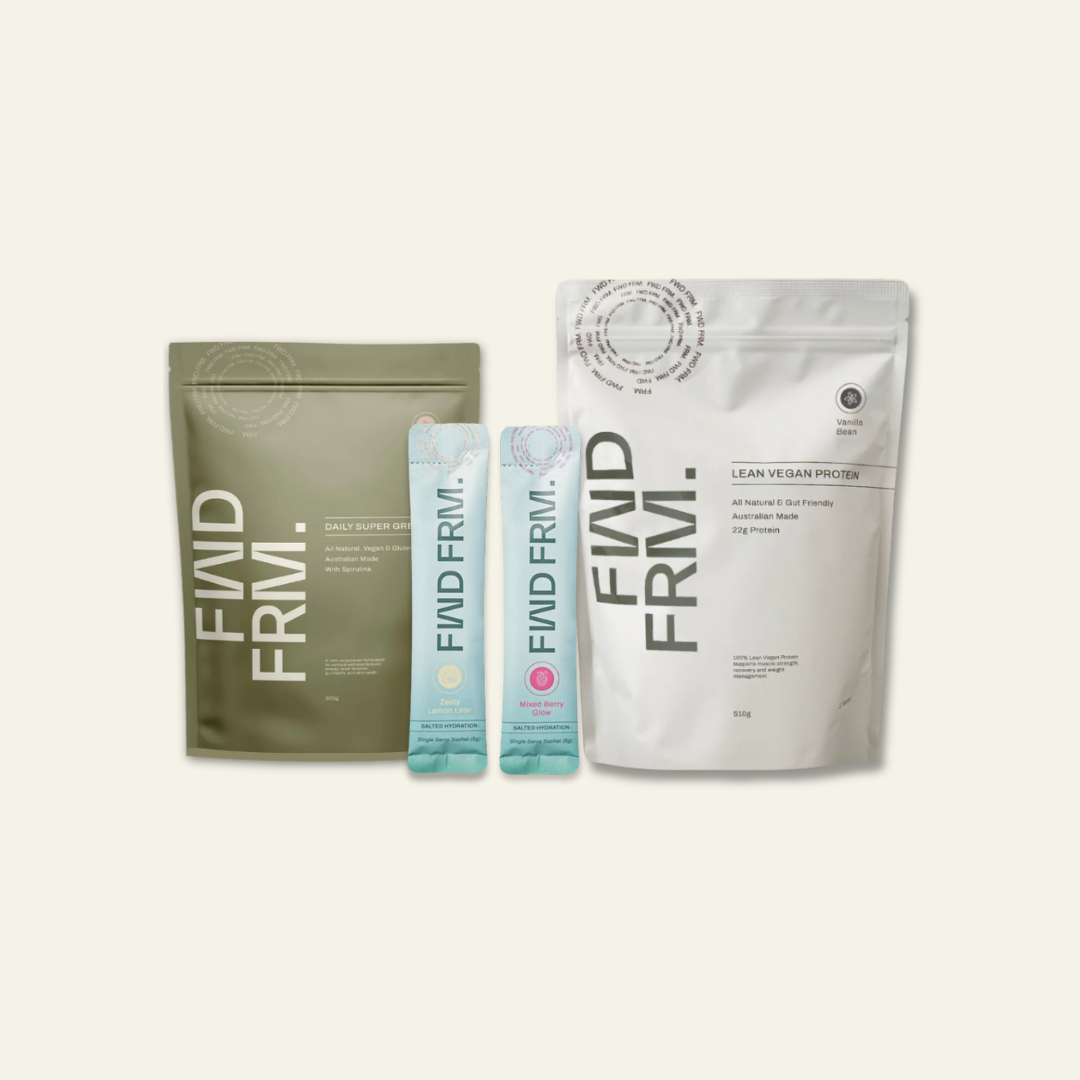FWD FRM Foundation Stack — Lean Vegan Protein, Daily Super Greens and SALTED Hydration