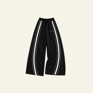 Pre-Sale: Wide Leg Swoop Trackpant - Black