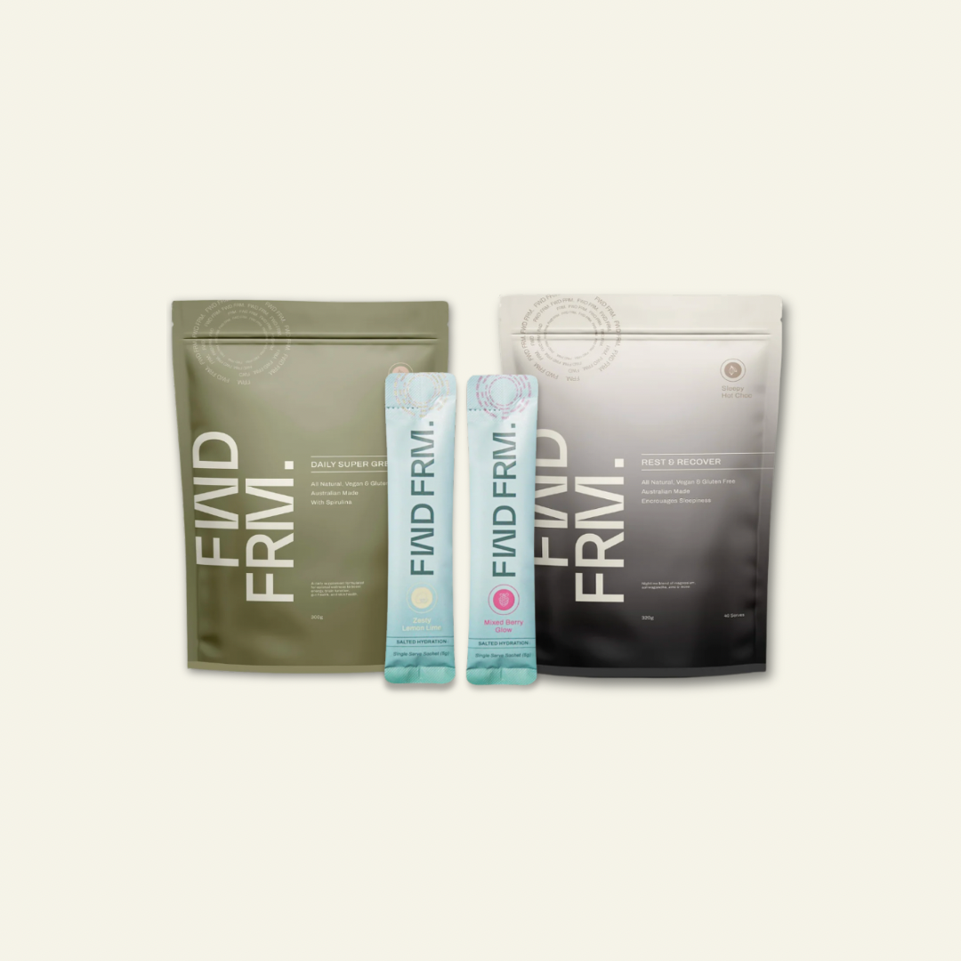 FWD FRM Feel Good Trio — Daily Super Greens, SALTED Hydration and Rest & Recover Ritual