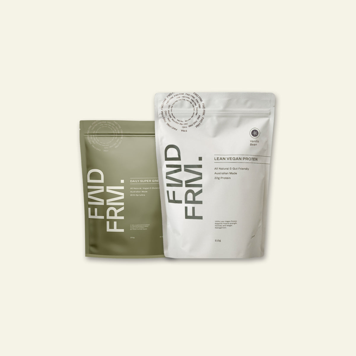 FWD FRM Clean Start Stack — 510g Lean Vegan Protein and Daily Super Greens